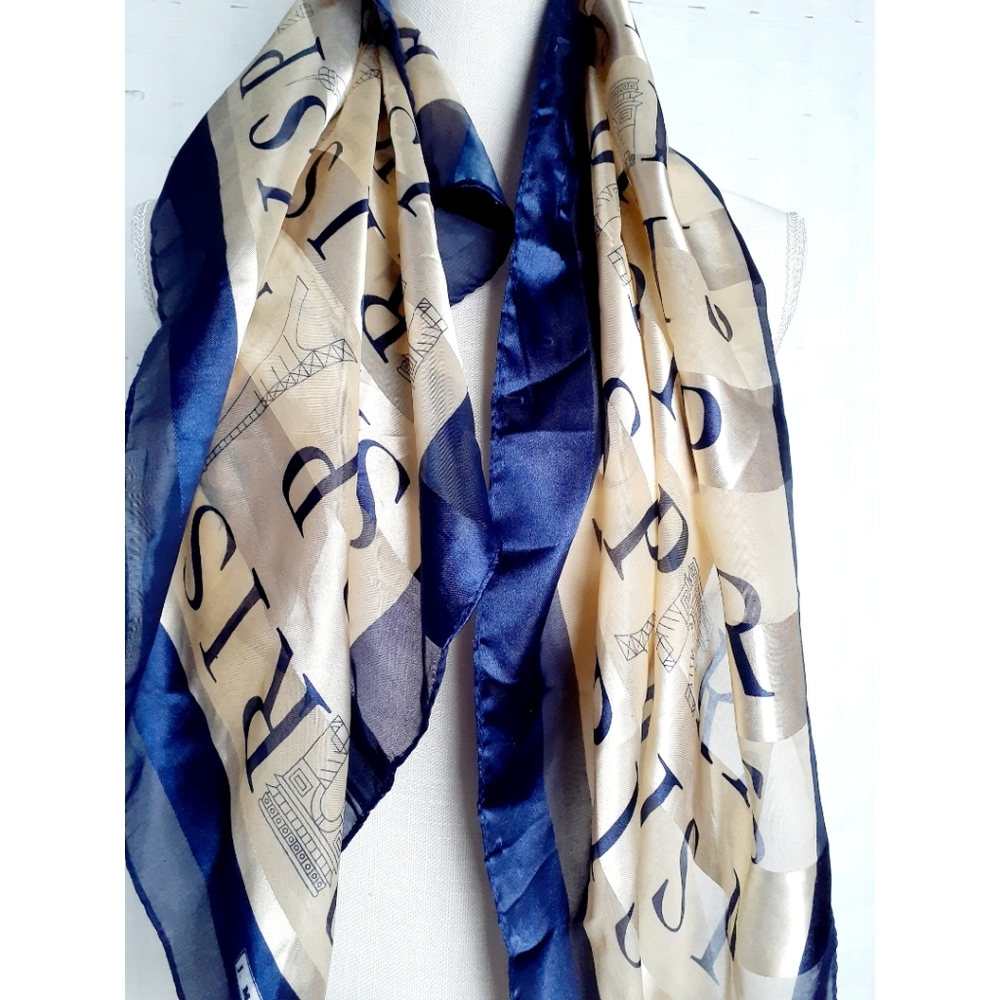 J. Mico Sancho Eiffel Tower "R I S P" Square Scarf - image 7